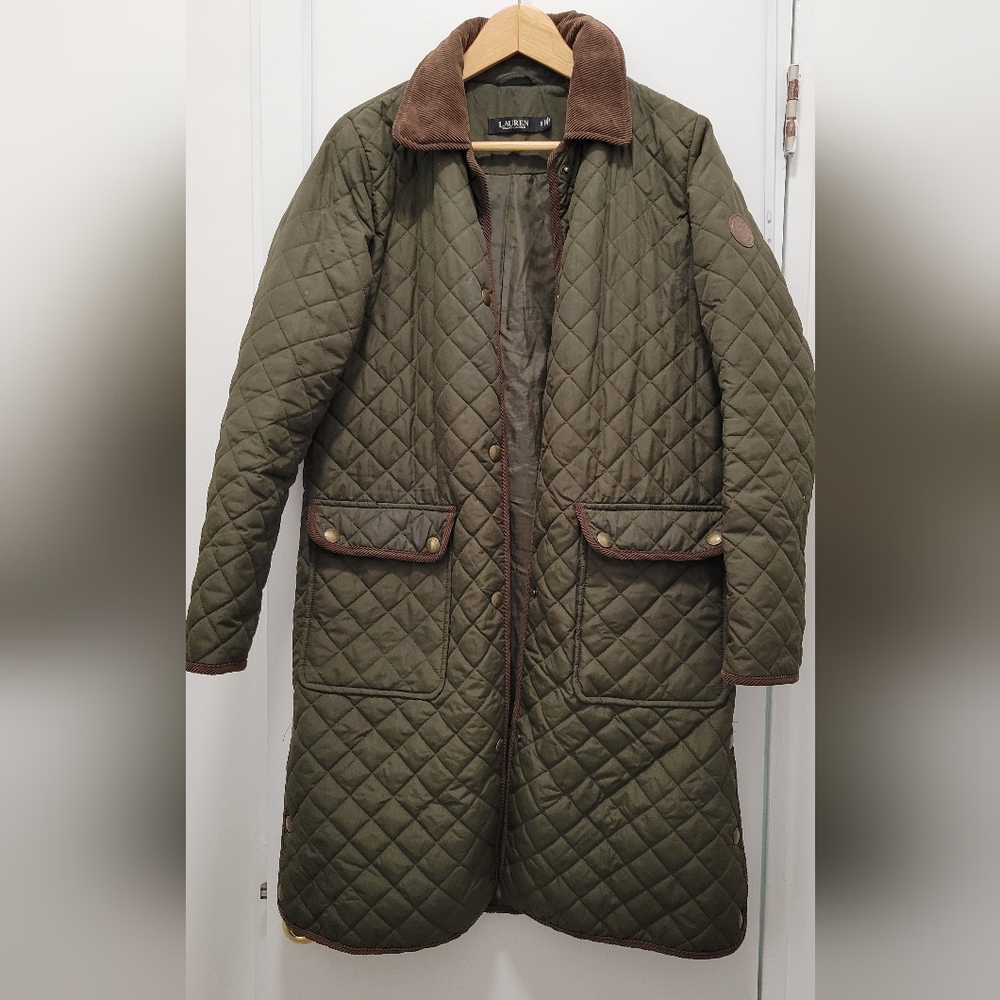 Lauren Ralph Lauren Quilted Olive Utility Jacket